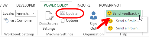 Power Query feedback