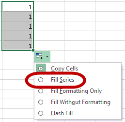 sarjan muodostaminen