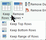 keep rows