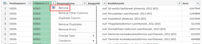 sarakenimet ja poistot