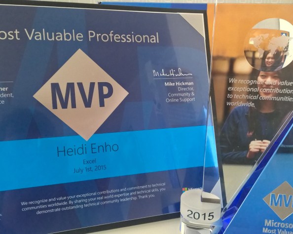 Excel MVP tunnustus Excel MVP tunnustus